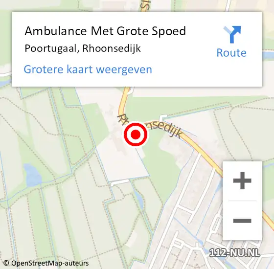 Locatie op kaart van de 112 melding: Ambulance Met Grote Spoed Naar Poortugaal, Rhoonsedijk op 6 september 2024 13:33