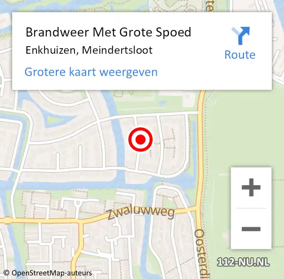 Locatie op kaart van de 112 melding: Brandweer Met Grote Spoed Naar Enkhuizen, Meindertsloot op 6 september 2024 14:31