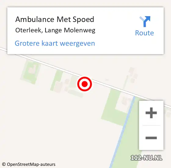 Locatie op kaart van de 112 melding: Ambulance Met Spoed Naar Oterleek, Lange Molenweg op 6 september 2024 14:40