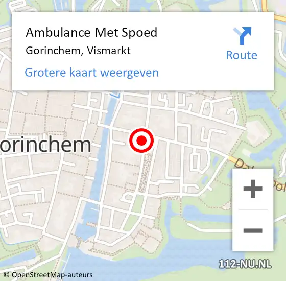 Locatie op kaart van de 112 melding: Ambulance Met Spoed Naar Gorinchem, Vismarkt op 6 september 2024 14:41