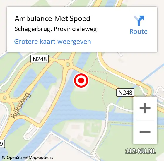 Locatie op kaart van de 112 melding: Ambulance Met Spoed Naar Schagerbrug, Provincialeweg op 6 september 2024 15:07