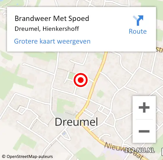 Locatie op kaart van de 112 melding: Brandweer Met Spoed Naar Dreumel, Hienkershoff op 6 september 2024 15:44