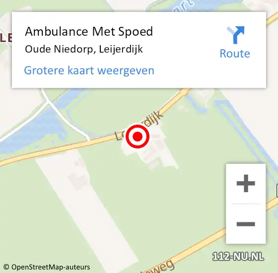 Locatie op kaart van de 112 melding: Ambulance Met Spoed Naar Oude Niedorp, Leijerdijk op 6 september 2024 16:19