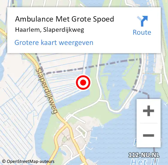 Locatie op kaart van de 112 melding: Ambulance Met Grote Spoed Naar Haarlem, Slaperdijkweg op 6 september 2024 16:28