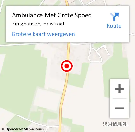 Locatie op kaart van de 112 melding: Ambulance Met Grote Spoed Naar Einighausen, Heistraat op 19 oktober 2014 07:18