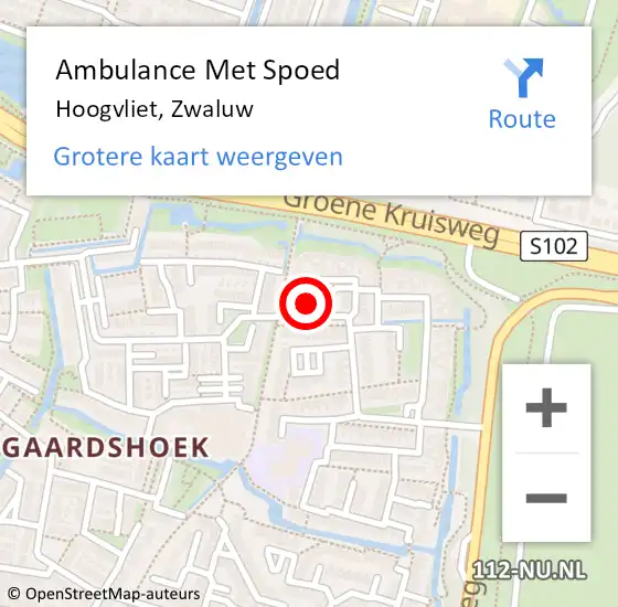 Locatie op kaart van de 112 melding: Ambulance Met Spoed Naar Hoogvliet, Zwaluw op 6 september 2024 17:04