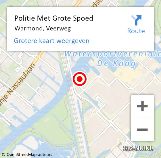 Locatie op kaart van de 112 melding: Politie Met Grote Spoed Naar Warmond, Veerweg op 6 september 2024 17:15