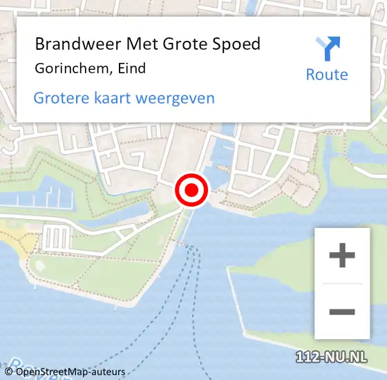 Locatie op kaart van de 112 melding: Brandweer Met Grote Spoed Naar Gorinchem, Eind op 6 september 2024 17:31