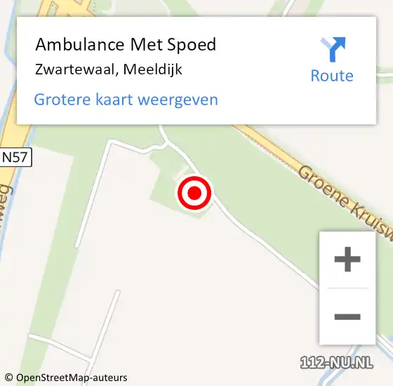 Locatie op kaart van de 112 melding: Ambulance Met Spoed Naar Zwartewaal, Meeldijk op 6 september 2024 17:54