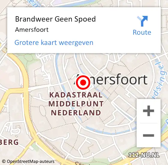 Locatie op kaart van de 112 melding: Brandweer Geen Spoed Naar Amersfoort op 6 september 2024 18:11