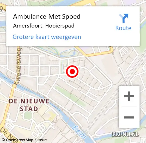 Locatie op kaart van de 112 melding: Ambulance Met Spoed Naar Amersfoort, Hooierspad op 19 oktober 2014 07:49