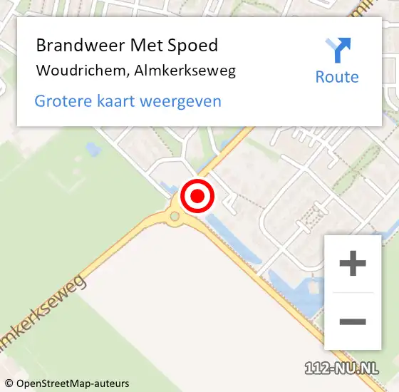 Locatie op kaart van de 112 melding: Brandweer Met Spoed Naar Woudrichem, Almkerkseweg op 6 september 2024 18:45