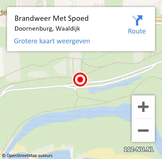 Locatie op kaart van de 112 melding: Brandweer Met Spoed Naar Doornenburg, Waaldijk op 6 september 2024 18:57