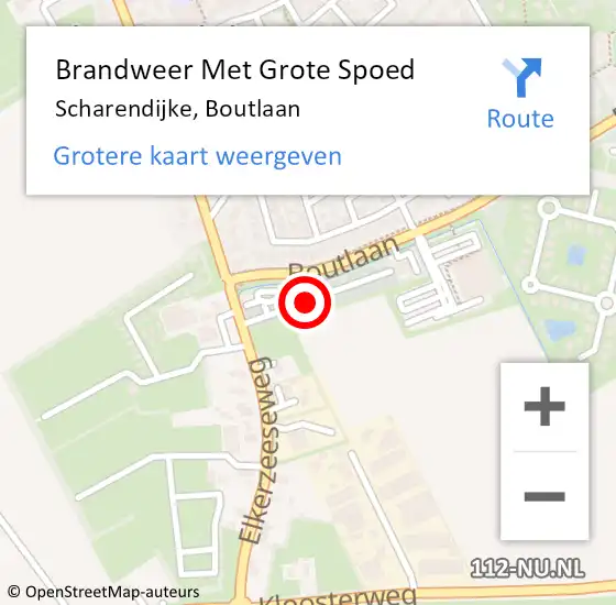 Locatie op kaart van de 112 melding: Brandweer Met Grote Spoed Naar Scharendijke, Boutlaan op 6 september 2024 18:58