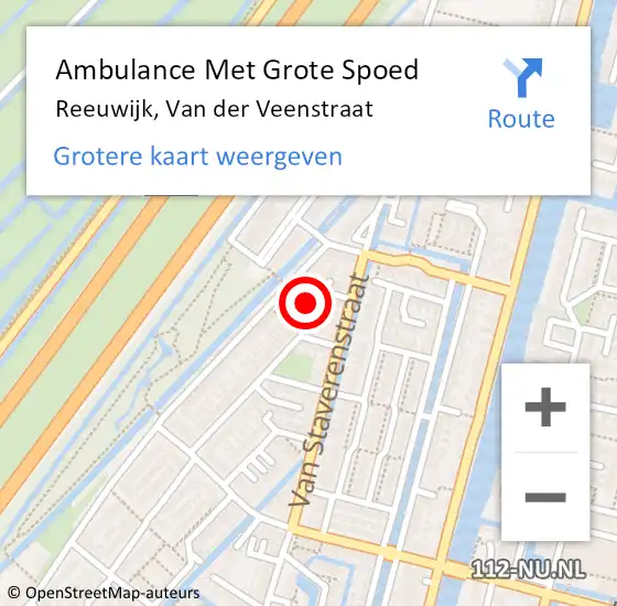 Locatie op kaart van de 112 melding: Ambulance Met Grote Spoed Naar Reeuwijk, Van der Veenstraat op 6 september 2024 19:17