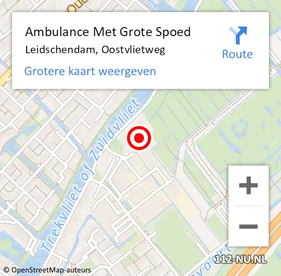 Locatie op kaart van de 112 melding: Ambulance Met Grote Spoed Naar Leidschendam, Oostvlietweg op 6 september 2024 20:28