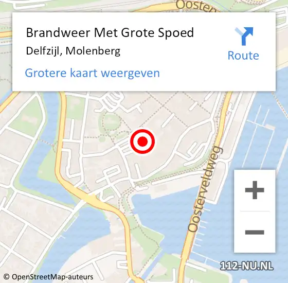 Locatie op kaart van de 112 melding: Brandweer Met Grote Spoed Naar Delfzijl, Molenberg op 6 september 2024 20:28