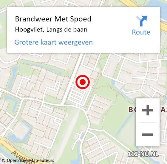 Locatie op kaart van de 112 melding: Brandweer Met Spoed Naar Hoogvliet, Langs de baan op 6 september 2024 20:40