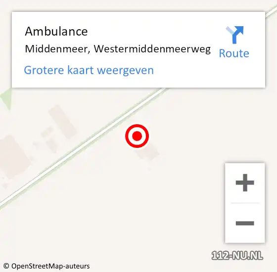 Locatie op kaart van de 112 melding: Ambulance Middenmeer, Westermiddenmeerweg op 6 september 2024 20:51