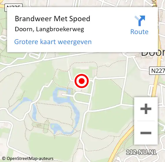 Locatie op kaart van de 112 melding: Brandweer Met Spoed Naar Doorn, Langbroekerweg op 6 september 2024 20:56