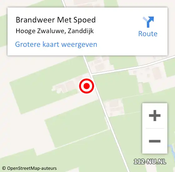 Locatie op kaart van de 112 melding: Brandweer Met Spoed Naar Hooge Zwaluwe, Zanddijk op 6 september 2024 21:18