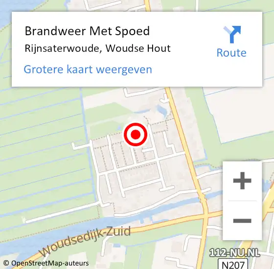 Locatie op kaart van de 112 melding: Brandweer Met Spoed Naar Rijnsaterwoude, Woudse Hout op 6 september 2024 21:32