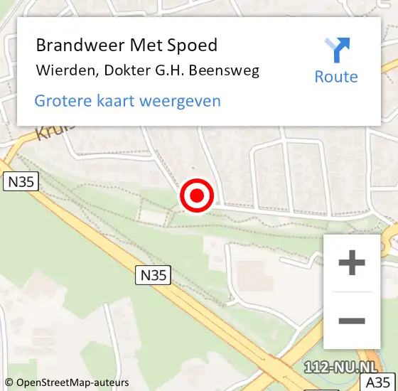 Locatie op kaart van de 112 melding: Brandweer Met Spoed Naar Wierden, Dokter G.H. Beensweg op 6 september 2024 21:43