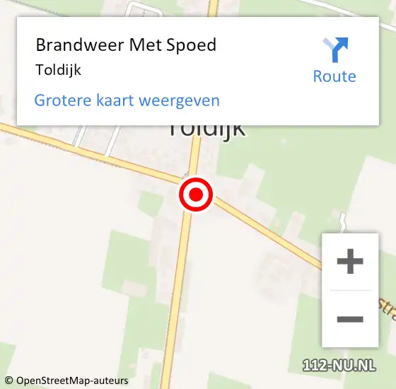 Locatie op kaart van de 112 melding: Brandweer Met Spoed Naar Toldijk op 19 oktober 2014 08:40