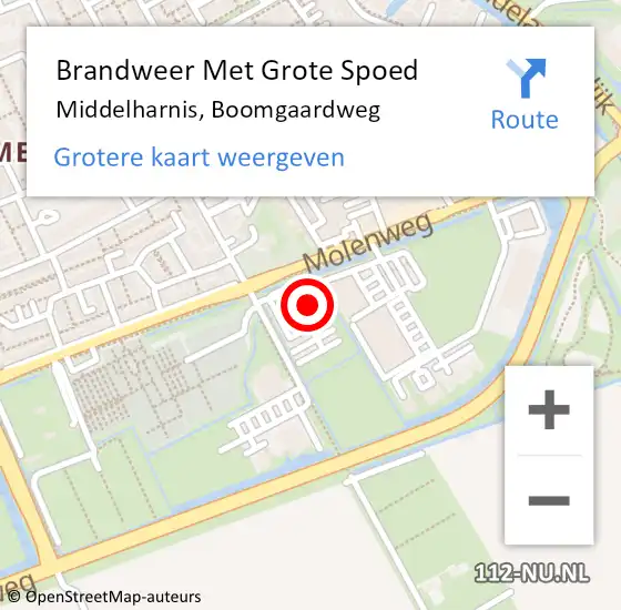 Locatie op kaart van de 112 melding: Brandweer Met Grote Spoed Naar Middelharnis, Boomgaardweg op 6 september 2024 22:14