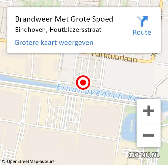 Locatie op kaart van de 112 melding: Brandweer Met Grote Spoed Naar Eindhoven, Houtblazersstraat op 6 september 2024 23:36