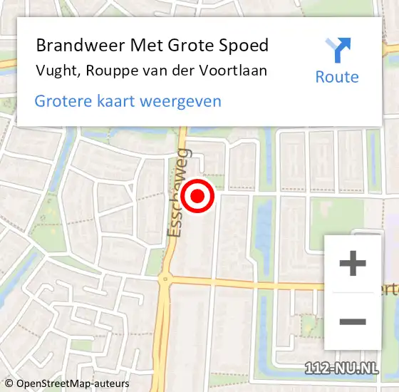 Locatie op kaart van de 112 melding: Brandweer Met Grote Spoed Naar Vught, Rouppe van der Voortlaan op 6 september 2024 23:42