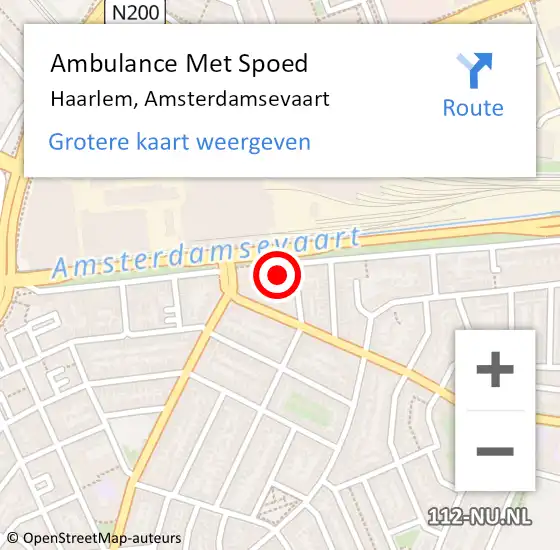 Locatie op kaart van de 112 melding: Ambulance Met Spoed Naar Haarlem, Amsterdamsevaart op 7 september 2024 00:02