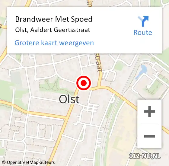 Locatie op kaart van de 112 melding: Brandweer Met Spoed Naar Olst, Aaldert Geertsstraat op 7 september 2024 00:11