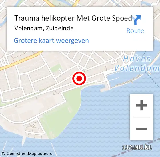 Locatie op kaart van de 112 melding: Trauma helikopter Met Grote Spoed Naar Volendam, Zuideinde op 7 september 2024 00:18