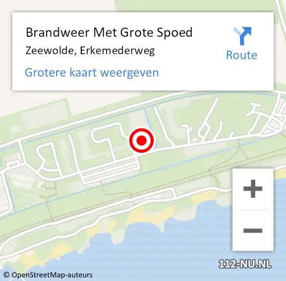 Locatie op kaart van de 112 melding: Brandweer Met Grote Spoed Naar Zeewolde, Erkemederweg op 7 september 2024 00:56