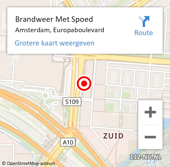 Locatie op kaart van de 112 melding: Brandweer Met Spoed Naar Amsterdam, Europaboulevard op 7 september 2024 00:56