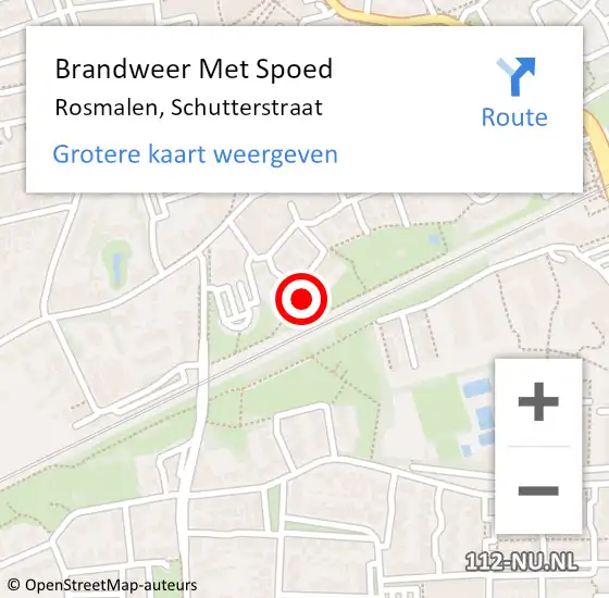 Locatie op kaart van de 112 melding: Brandweer Met Spoed Naar Rosmalen, Schutterstraat op 7 september 2024 01:32