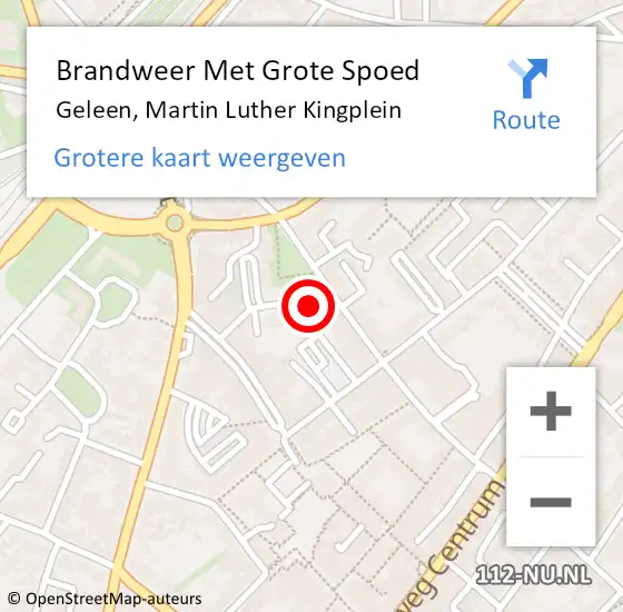 Locatie op kaart van de 112 melding: Brandweer Met Grote Spoed Naar Geleen, Martin Luther Kingplein op 7 september 2024 02:10