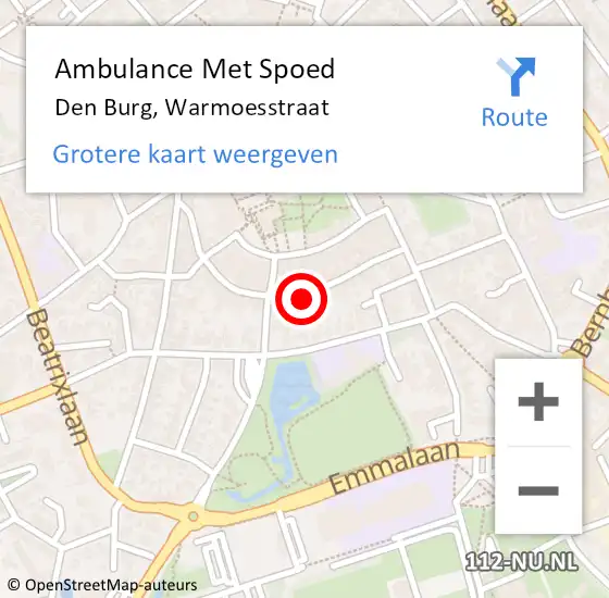 Locatie op kaart van de 112 melding: Ambulance Met Spoed Naar Den Burg, Warmoesstraat op 7 september 2024 02:31