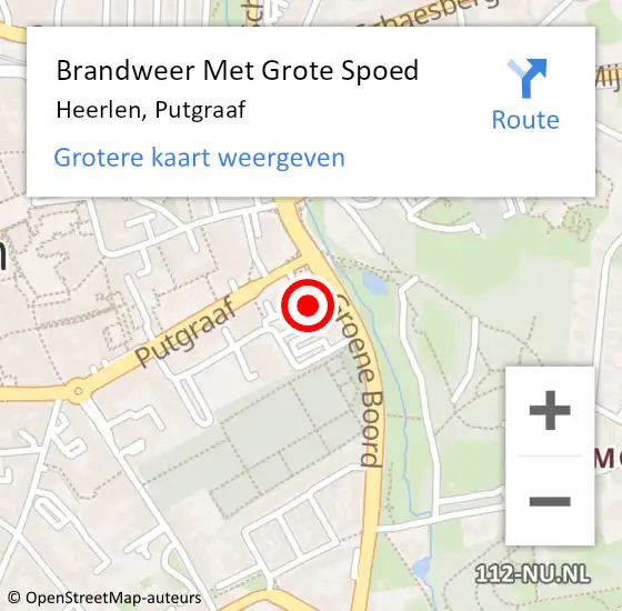 Locatie op kaart van de 112 melding: Brandweer Met Grote Spoed Naar Heerlen, Putgraaf op 7 september 2024 02:54