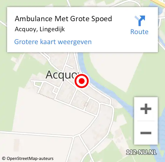 Locatie op kaart van de 112 melding: Ambulance Met Grote Spoed Naar Acquoy, Lingedijk op 19 oktober 2014 09:19