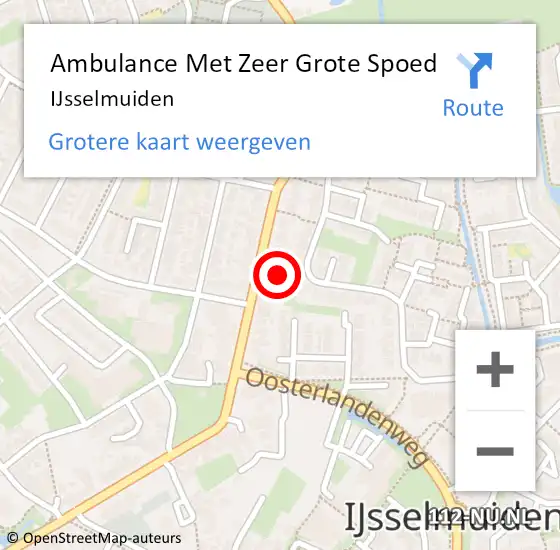 Locatie op kaart van de 112 melding: Ambulance Met Zeer Grote Spoed Naar IJsselmuiden op 7 september 2024 07:08