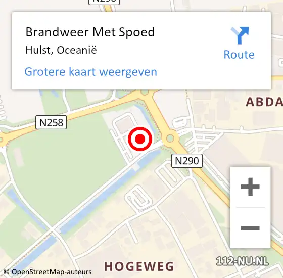 Locatie op kaart van de 112 melding: Brandweer Met Spoed Naar Hulst, Oceanië op 7 september 2024 08:26