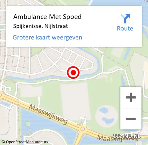 Locatie op kaart van de 112 melding: Ambulance Met Spoed Naar Spijkenisse, Nijlstraat op 7 september 2024 08:58