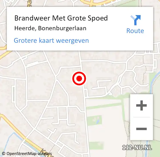 Locatie op kaart van de 112 melding: Brandweer Met Grote Spoed Naar Heerde, Bonenburgerlaan op 7 september 2024 09:04