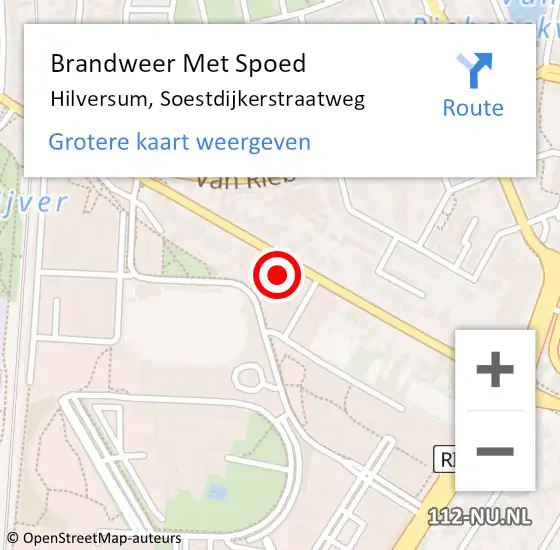 Locatie op kaart van de 112 melding: Brandweer Met Spoed Naar Hilversum, Soestdijkerstraatweg op 7 september 2024 09:43