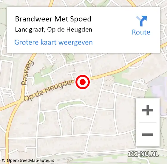 Locatie op kaart van de 112 melding: Brandweer Met Spoed Naar Landgraaf, Op de Heugden op 7 september 2024 10:06