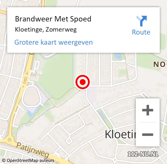 Locatie op kaart van de 112 melding: Brandweer Met Spoed Naar Kloetinge, Zomerweg op 7 september 2024 10:08