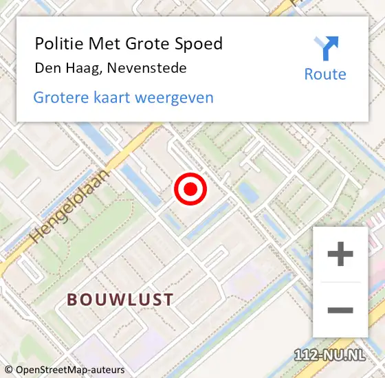 Locatie op kaart van de 112 melding: Politie Met Grote Spoed Naar Den Haag, Nevenstede op 7 september 2024 10:20