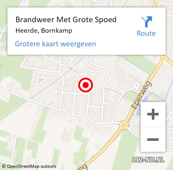 Locatie op kaart van de 112 melding: Brandweer Met Grote Spoed Naar Heerde, Bornkamp op 7 september 2024 10:41